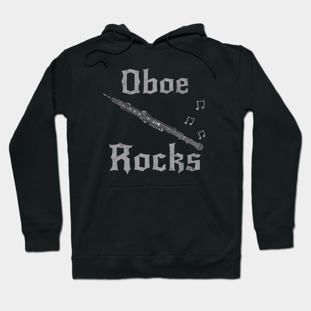 Oboe Rocks, Oboist Goth Heavy Rock Musician Hoodie by doodlerob